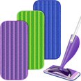 thumbnail image 1 of QUTETN 3 Pack Reusable Mop Pads Compatible with Swiffer Wet Jet Wet Jet Pads Refills for Swiffer Mop Washable Mop Refill Pads Wet Pads for Floor Cleaning Wet Dry Use for Any Floor Types, 1 of 7