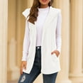thumbnail image 6 of WEIYLL Women's Cardigans Hooded Fur Fluffly Vintage Shaggy Vest Jacket Long White Fall Coats ,M, 6 of 7