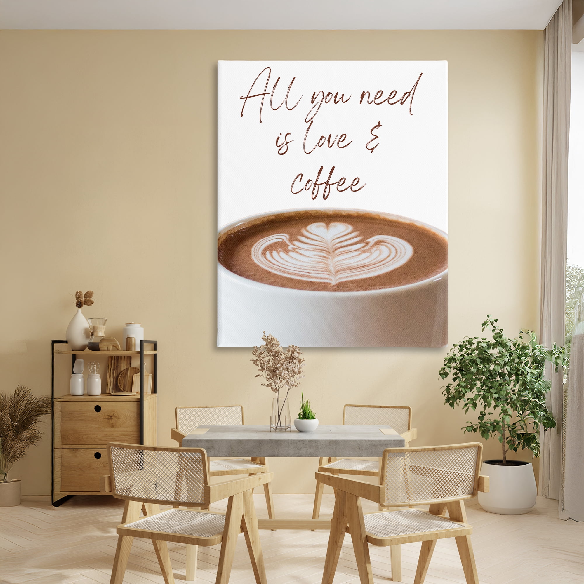 Stupell Industries All You Need Love & Coffee Canvas Wall Art, design by Jesse Keith
