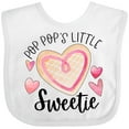 thumbnail image 3 of Inktastic Pop Pop's Little Sweetie with Pink Heart Cookie Boys or Girls Baby Bib, 3 of 4