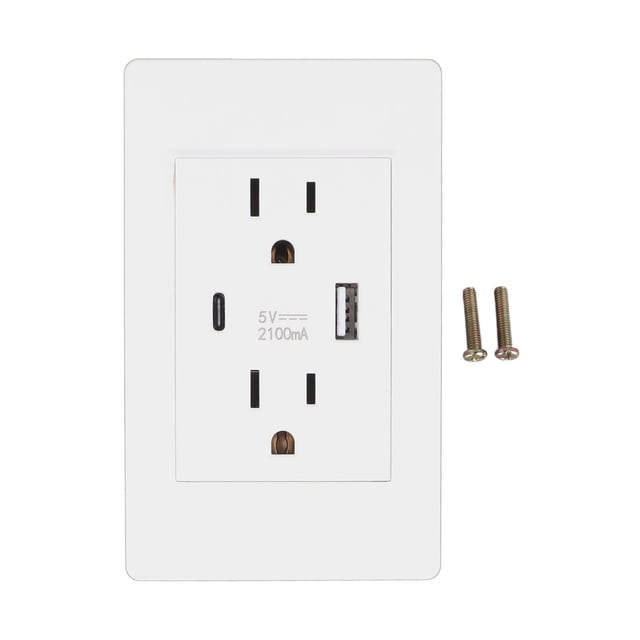 Enchufe de EE. UU. USB Tipo C Toma de corriente de pared Receptáculo multifuncional de alta seguridad para el hogar 110‑220 V