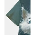 thumbnail image 4 of The kitten is so cute. Men's 3D printed T-shirt, bright round neck short sleeves, casual wear for summer travel, art pattern T-shirt, holiday gift., 4 of 7