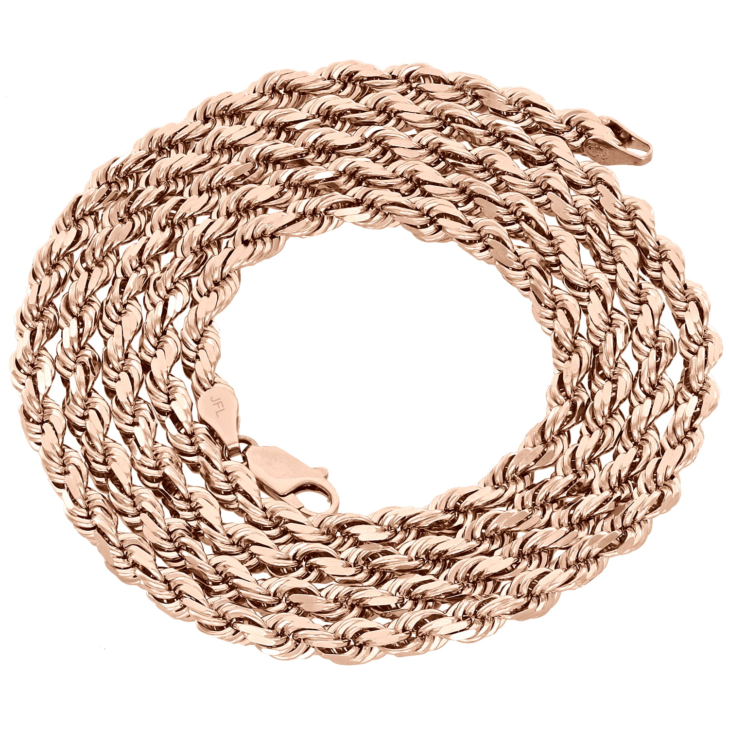 Solid 10k Rose Gold American Eagle Round Rope Design Frame Necklace