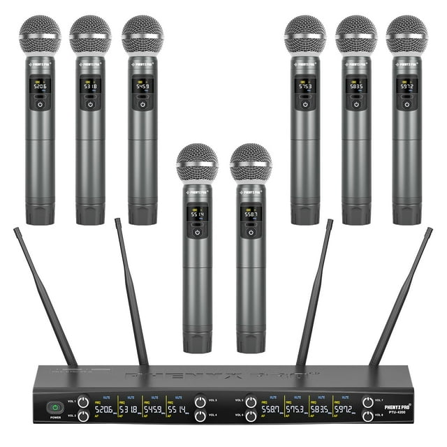 Sistema de micrófono inalámbrico Phenyx Pro PTU-4200-8H 8-Ch Metal