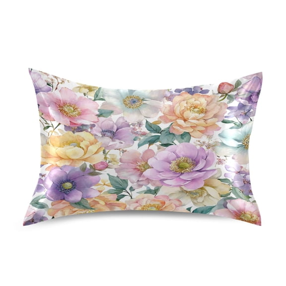 Satin Pillowcase Home Luxury Envelope Pillowcases Soft And Smooth Floral Pattern With Various Flowers