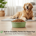 thumbnail image 3 of Premium Anti-Skid Stainless Steel Dog Bowl, Easy to Clean Pet Feeder by Pawpourri, 32.1 fl oz, Green, 3 of 8