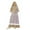 Khaki, variant on Toddler Baby Girl Clothes Fall Outfits Muslim Floral Abaya Maxi Dress Set, Full Length Burka Robe with Decor Hijab School Clothes