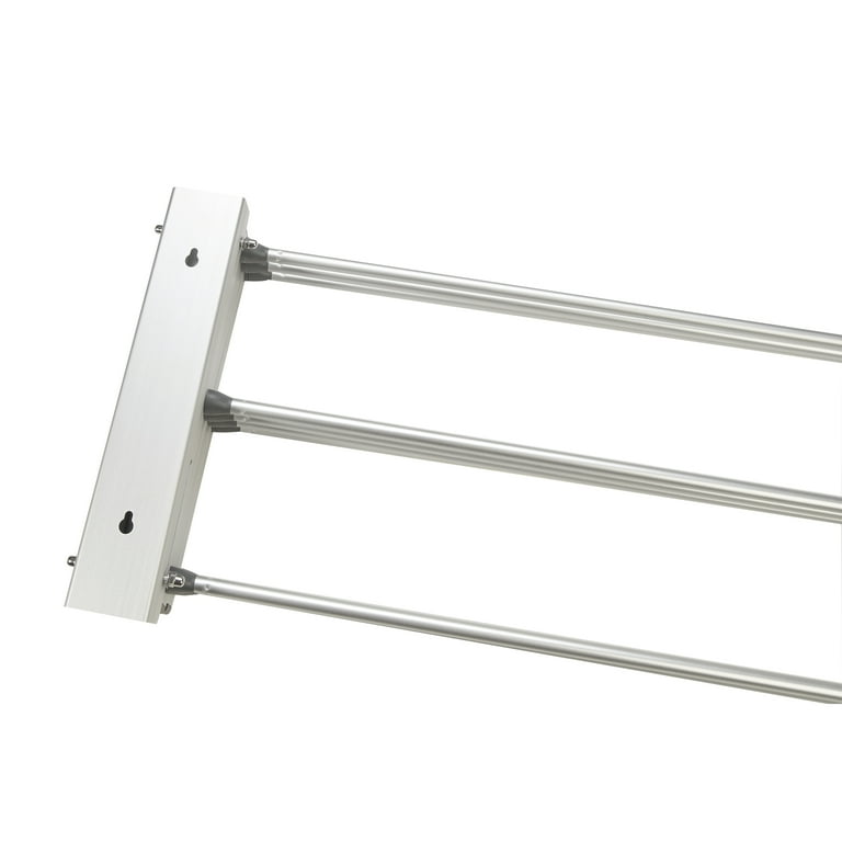 Woolite Collapsible Aluminum Wall Clothes Drying Rack Silver