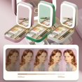 thumbnail image 2 of Integrated Makeup Storage Box With Light-Filling Mirror,Led Complementary Light Cosmetic Case,Makeup Storage Box With Led Light Mirror,Portable Cosmetics Case,Touch Control & Zipper Design (White), 2 of 7