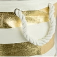 thumbnail image 2 of DII Paper Bin Stripe Gold Round Large 20x15x15, 2 of 4