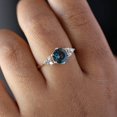 thumbnail image 5 of Blue Topaz Engagement Ring, Trio Diamond 925 Silver Ring, Delicate 18k Gold Filled Ring, Promise Ring, Minimalist Ring, Gift For Her, 5 of 5