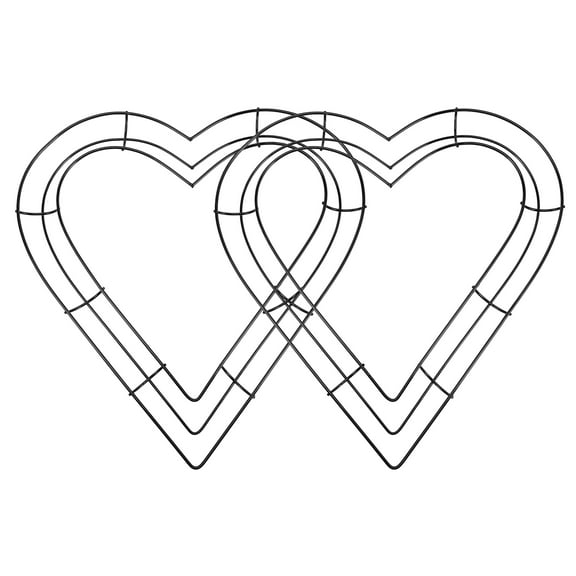 Masteelf 2Pcs Heart Shape Wire Wreath Rings Heart Wire Wreath Frame for Valentine's Day Wreath