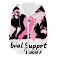 thumbnail image 5 of Bovemsi Sweatshirt for Women Comfy For A Cause: Breast Cancer Casual Zip Camo Hoodie, 5 of 7