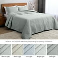 thumbnail image 4 of Mellanni Bedspread Coverlet Set Spa Mint - Reversible Bedding Cover - Oversized Quilt Set, 3 Piece, Full / Queen, Spa Mint, 4 of 8