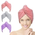 thumbnail image 1 of Paquete de 3 toallas de microfibra ultrasuaves para el cabello para mujer, toalla de secado rápido, toalla para secar el cabello de microfibra súper absorbente, diadema antiencrespamiento para, 1 of 5