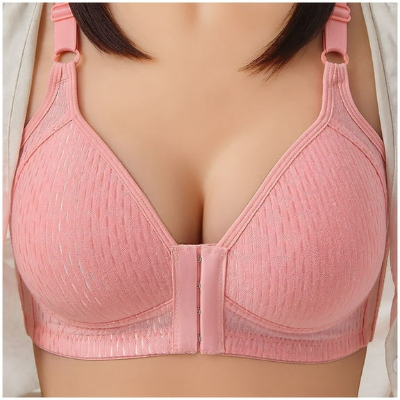 Push Up Women's Bra Women Sexy Lace Back Button Shaping Cup Adjustable Shoulder Strap Large Size Underwire Bra, Women's Bra 42