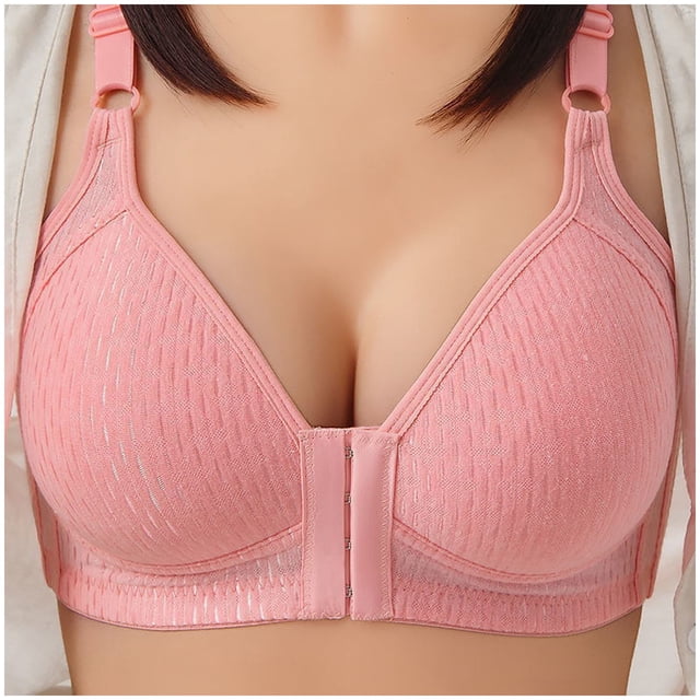 Womens Bras Bra Women Sexy Lace Back Button Shaping Cup Adjustable Shoulder Strap Large Size Underwire Bra