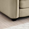 thumbnail image 4 of Ottoman Footstool in Tan Corduroy Fabric, Compatible with 2, 3, and 4-Seater Sofas – Stylish Retro Footrest for Living Room Comfort, 4 of 8