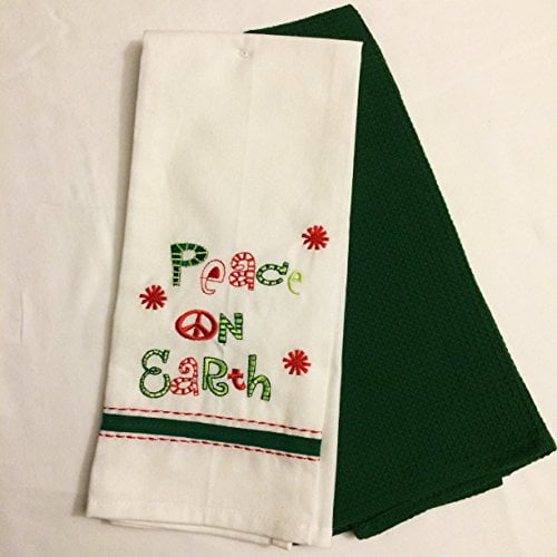 LENOX Winter Holiday Kitchen Towels, Set of 2 (Peace on Earth