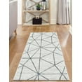 thumbnail image 4 of Unique Loom Matrix Trellis Collection Area Rug - Geometric (3' x 10' Runner White/Gray), 4 of 7