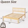 thumbnail image 2 of QFTIME 14 inch Queen Size Natural Bamboo Bed Frame with Headboard, Modern Minimalist Design, Queen Size Solid Foundation, No Box Spring Needed, 2 of 8