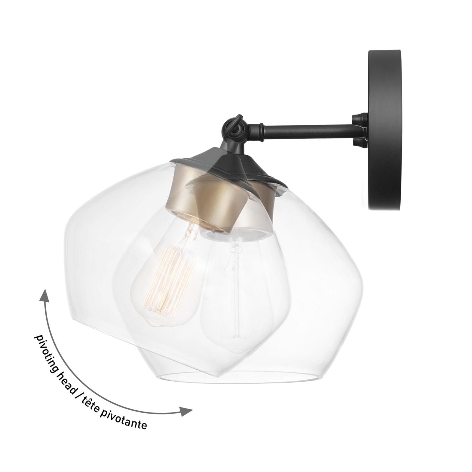 Harrow 1-Light Matte Black Wall Sconce with Clear Glass Shade