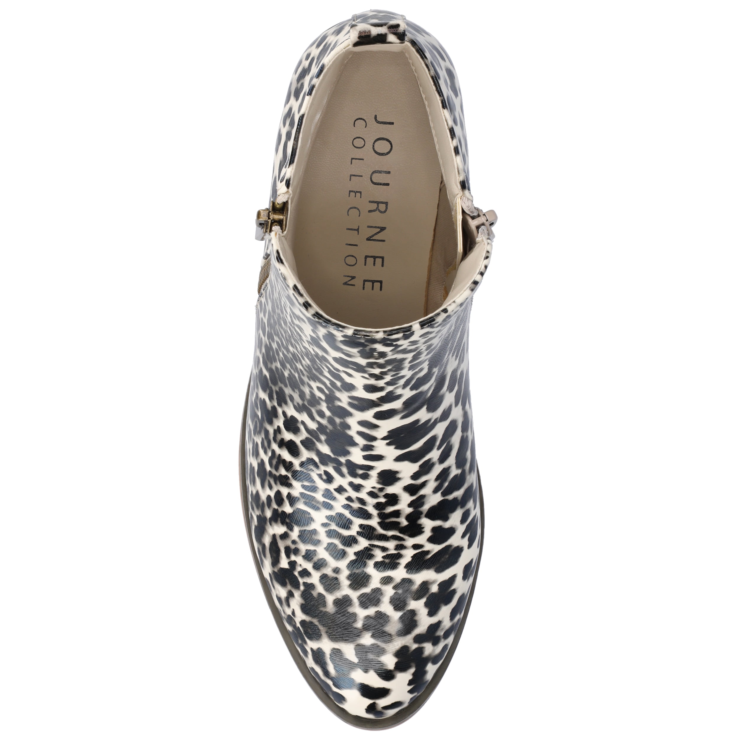 Journee Womens Rebel Outside Zip Stacked Heel Booties