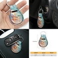 thumbnail image 6 of Renewold Beach Starfish Seashell Green Car Seat Cover Full Set, with Car Steering Wheel Cover Seat Belt Pad Covers Cup Coasters Keyring 11 PCS Auto Interior Accessories Universal Car Interior Decor, 6 of 7