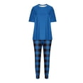thumbnail image 4 of UPPADA Ensembles Détente 2 Pcs pour Femmes Tenues 2 Pcs Vêtements de Détente Manches Longues Col Ras du Cou Ensemble de Pyjama Jogger Pantalon de Survêtement Survêtement avec Poches Bleu,m, 4 of 5