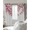 thumbnail image 3 of Spring Flowers Blackout Curtains for Bedroom Living Room, Pink Floral Petals Peaches Branches Chinese Wind 45 In Long Thermal Insulated Room Darkening Drapes Grommet Window Treatments, 42 x 45 In, 3 of 9