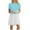Light Blue, variant on Womens Summer Dresses Sevevn Women's Casual Color-Blocking Printed Short-Sleeved Round-Neck Dress