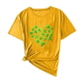 thumbnail image 5 of St. Patrick's Day Shirt for Women Shamrock Heart Pattern T-Shirt Short Sleeve Crewneck Casual Festival Apparel St Paddys Day Top, 5 of 5