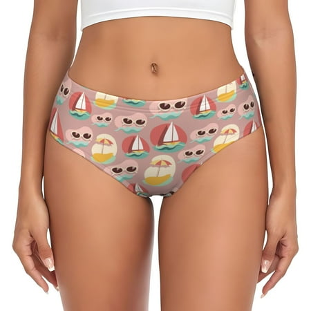 Womens Underwear - Glasses Boat No Show Seamless Underwear for Women  Soft Comfort Stretch Women s Panties  Hipster Ladies Panties Bikini Underwear Briefs