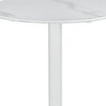 thumbnail image 3 of Counter Height Table with Marble Top and Metal Flared Base, White - Saltoro Sherpi, 3 of 5