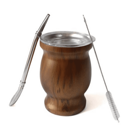 

Stainless Steel Ladle Cup 230ml with 2-in-1 Spoon Straw and Cleaning Brush