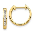 thumbnail image 2 of 14K Yellow Gold Polished Diamond Post Hoop Earrings (0.21Ct), 2 of 3
