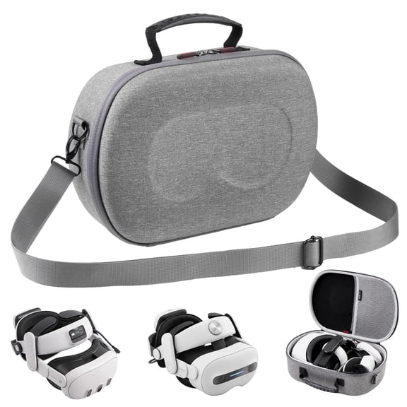 Anpro Hard Carrying Case for Meta Quest 2/3/3S & Vision Pro, Shockproof Crossbody Travel Bag Storage Case for VR Headset
