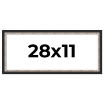 28x11 Frame Silver Real Wood Picture Frame Width 1.25 Inches | Interior Frame Depth 0.75 Inches |