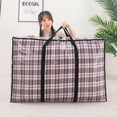 thumbnail image 2 of Extra large hand-held folding travel bag thickening large capacity waterproof luggage storage bag, moving packing  woven bag, 2 of 9