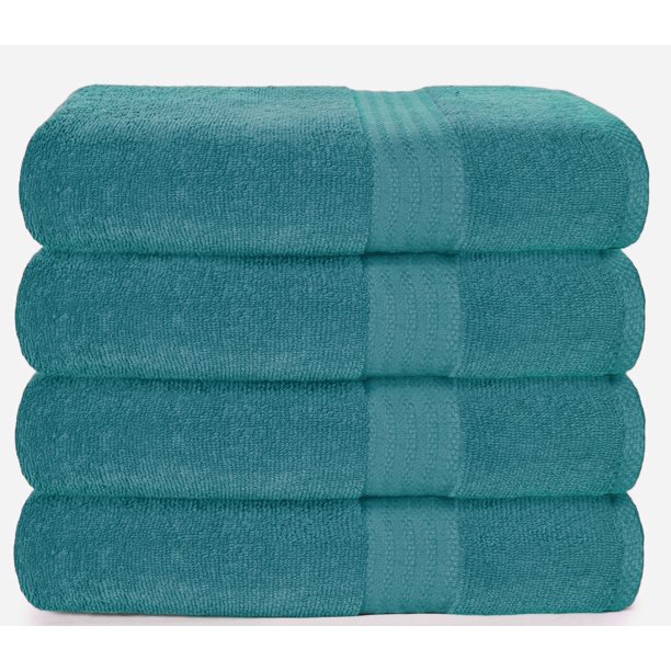 GLAMBURG Premium Cotton 4 Pack Bath Towel Set 100 Pure Cotton 4