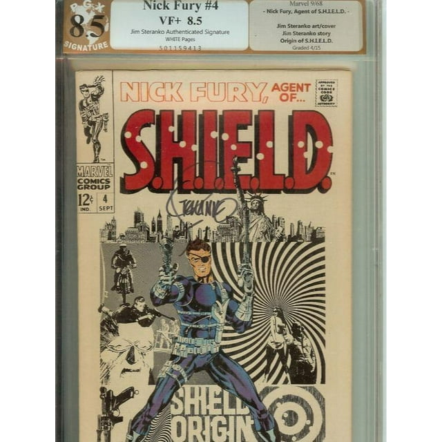 Nick Fury Agent of SHIELD #4 PGX 8.5 not CGC Signed Steranko