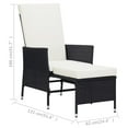 thumbnail image 3 of vidaXL Outdoor Recliner Chair Patio Lounge Chair with Cushions Poly Rattan, 3 of 22
