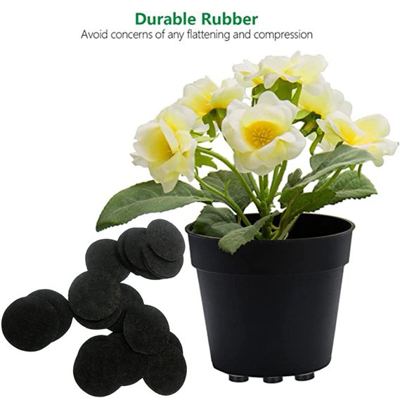 24 Pack Invisible Low Profile Pot Feet for Garden Planters - Non-Slip EVA Riser Supports with Drainage and Airflow