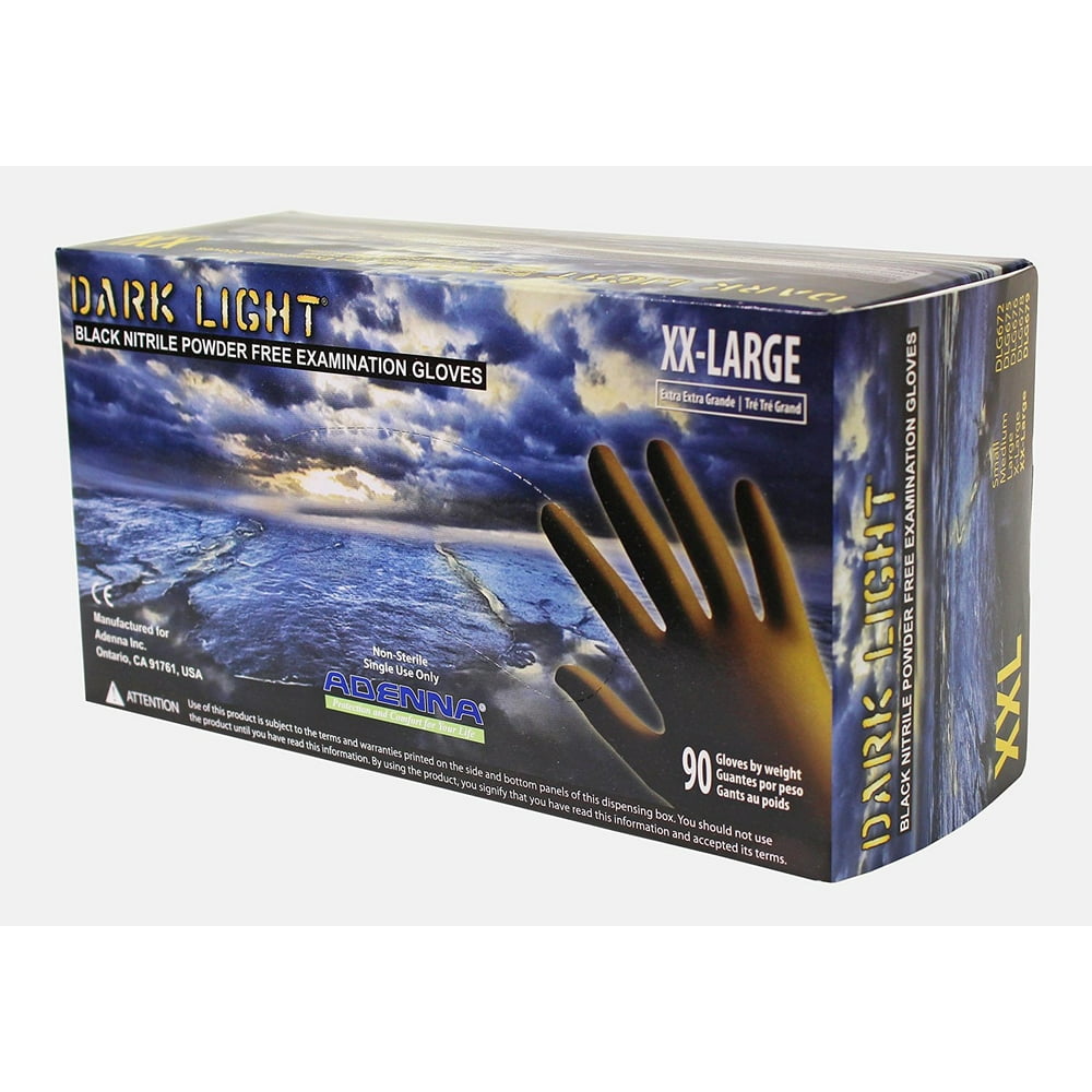 Adenna DARK LIGHT Nitrile PF Exam Gloves DLG XXL