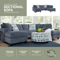 thumbnail image 4 of American Furniture Classics Transitional Blue Two Piece U-Shaped Sectional Sofa, 4 of 10