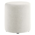 thumbnail image 2 of Callum 16" Round Woven Heathered Fabric Ottoman in Heathered Weave Ivory, 2 of 8