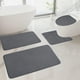 thumbnail image 5 of Nuevo juego de alfombras para el baño, base antideslizante de látex, superficie lisa y plana, gris oscuro, 5 of 9
