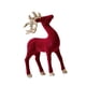 thumbnail image 1 of Figuras de renos navideños flocados, decoración navideña, centros de mesa, estatuas de ciervos estilo A rojo, 1 of 8