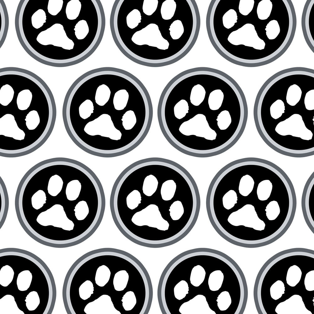 PAW PRINT Animal Gift Tags & Ribbon Black White Puppy Dog Cat Lover Gifts x 50 