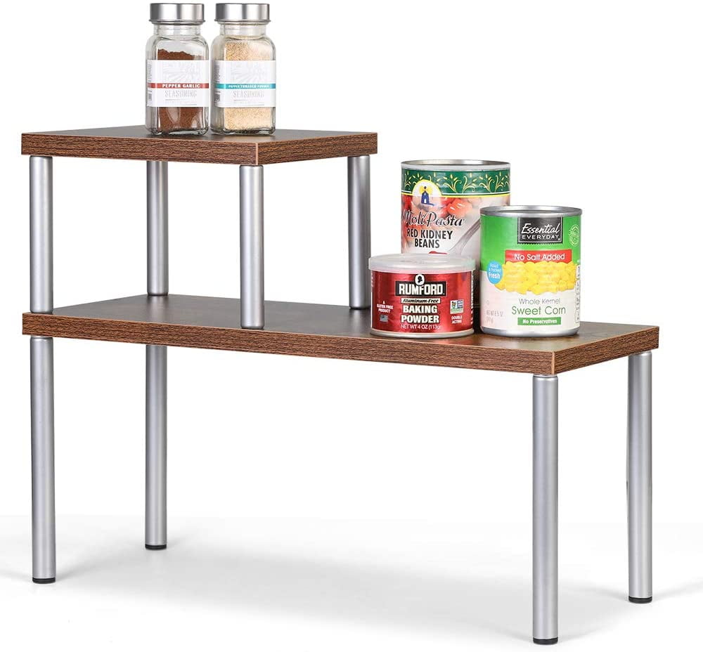 2Tier Counter Storage Shelf, Stackable Shelf Organizers for